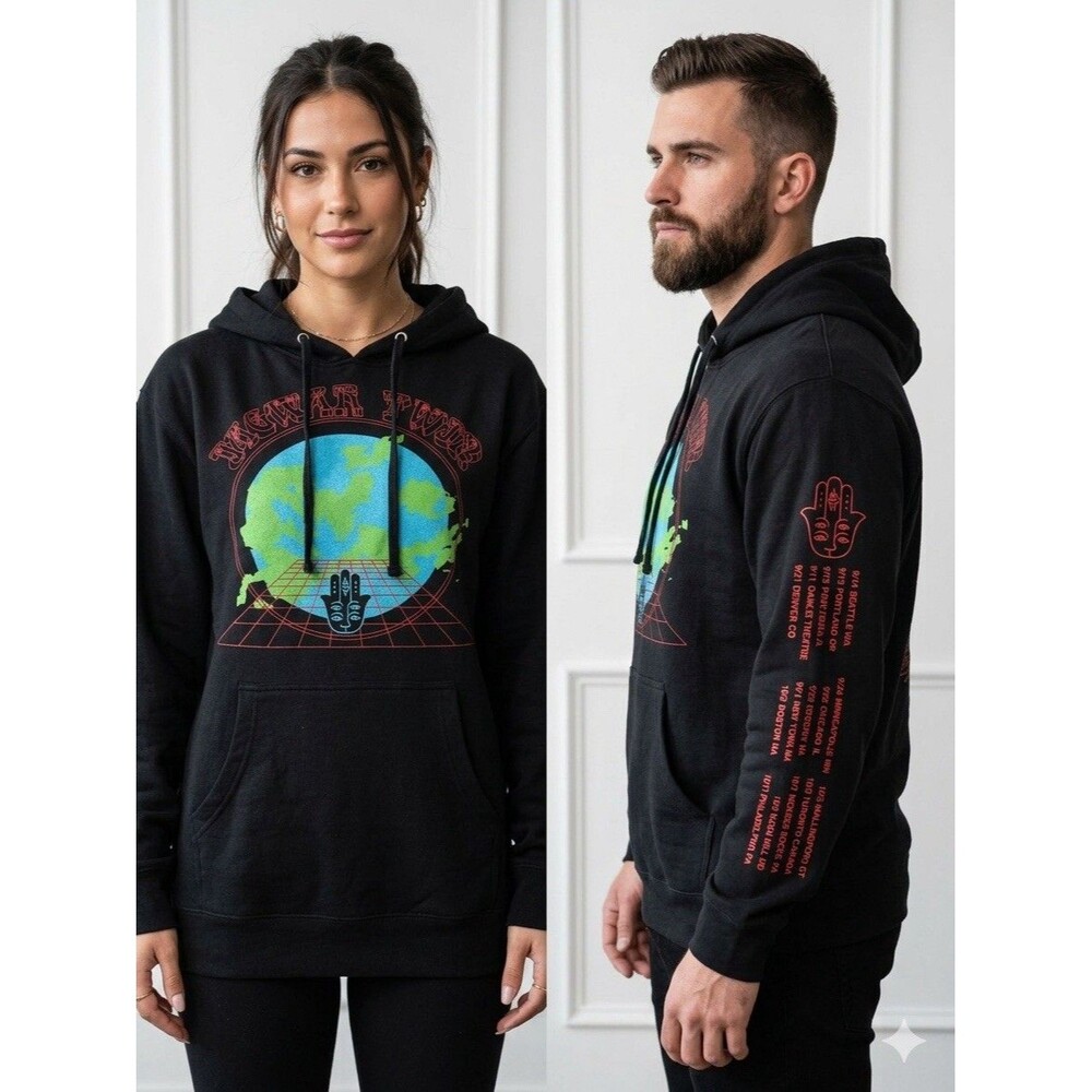 New RARE Jagwar Twin Tour Merch Graphic Print Black Pullover Hoodie Unisex Small